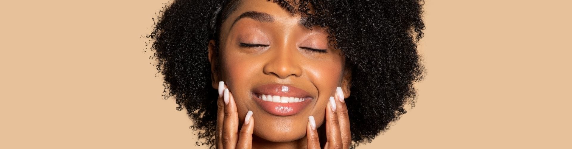Woman practicing face meditation