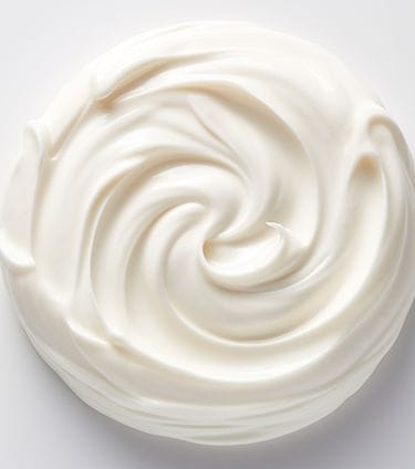 Close-up of swirl of coconut oil