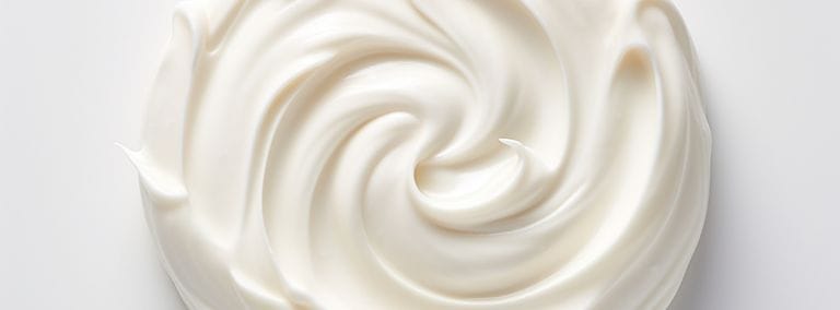 Close-up of swirl of coconut oil
