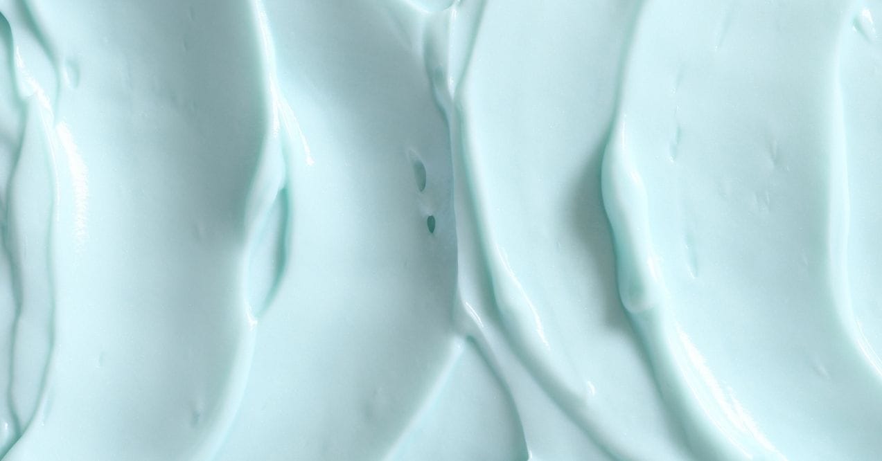 Smooth blue skincare cream texture