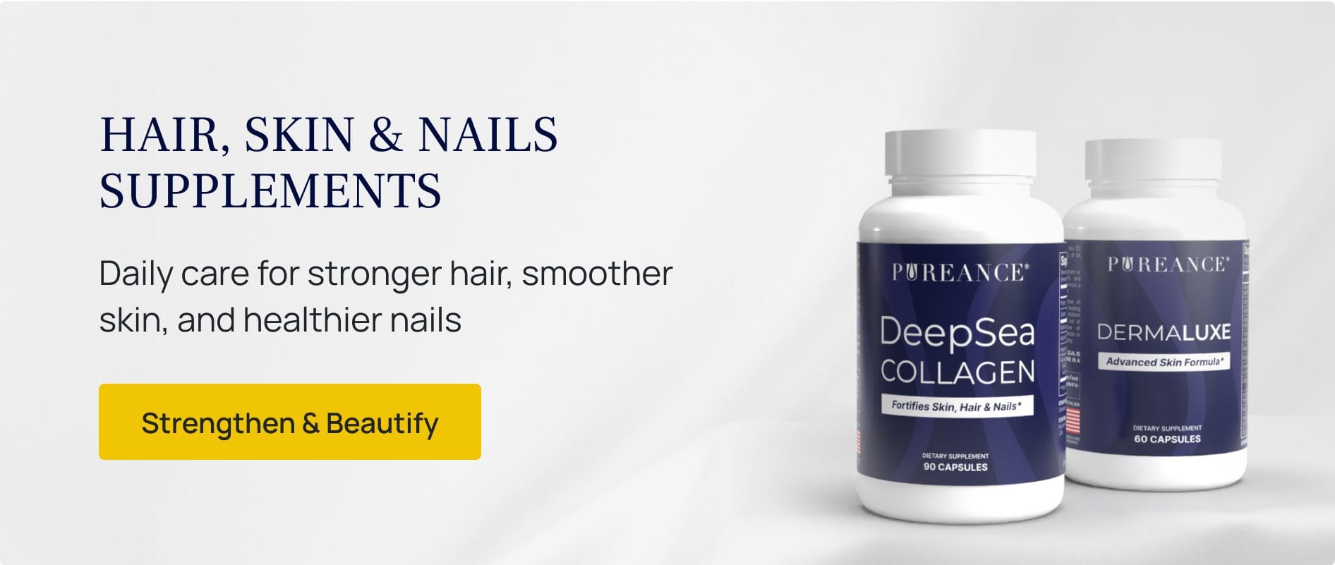 Pureance hair, skin & nails supplement products